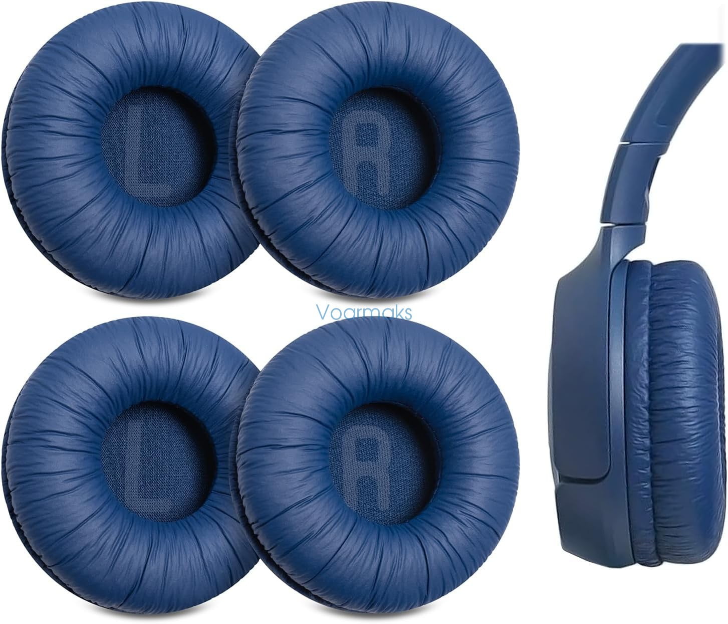 4-Pack Replacement Ear Pads Compatible with JBL Tune 510BT, 520BT, 450BT, 460BT, 500BT, JBL Junior 320 320BT, JR 300BT, 310BT Headphones, Ear Cushions with Wrinkled Leather