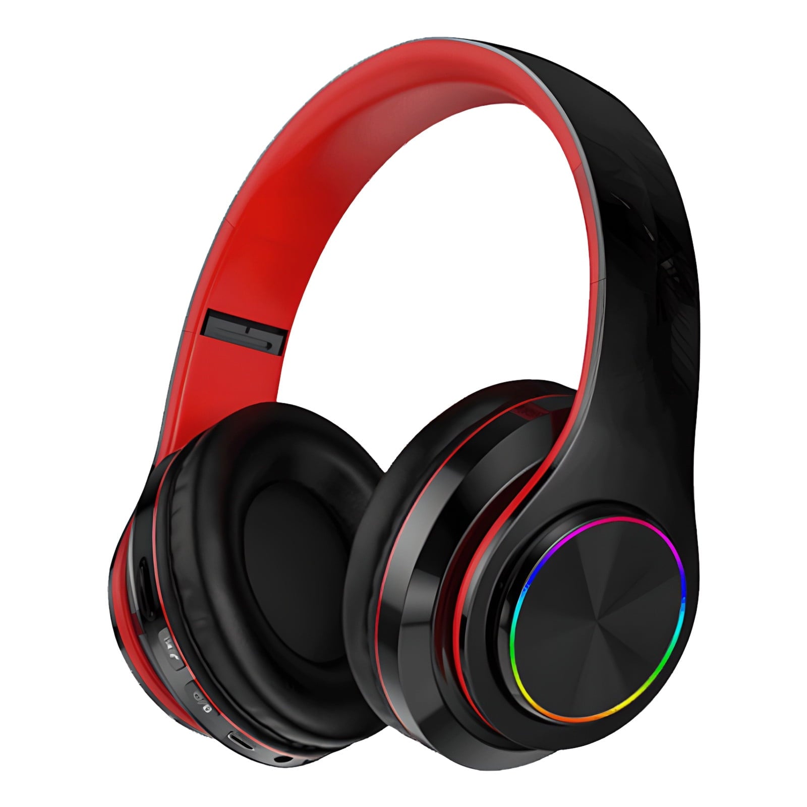 Wireless Headphones with Light Effects, Over-Ear Foldable Design, Long Battery Life, Bluetooth 5.0 and Built-In Microphone for Calls, Gaming, and Work