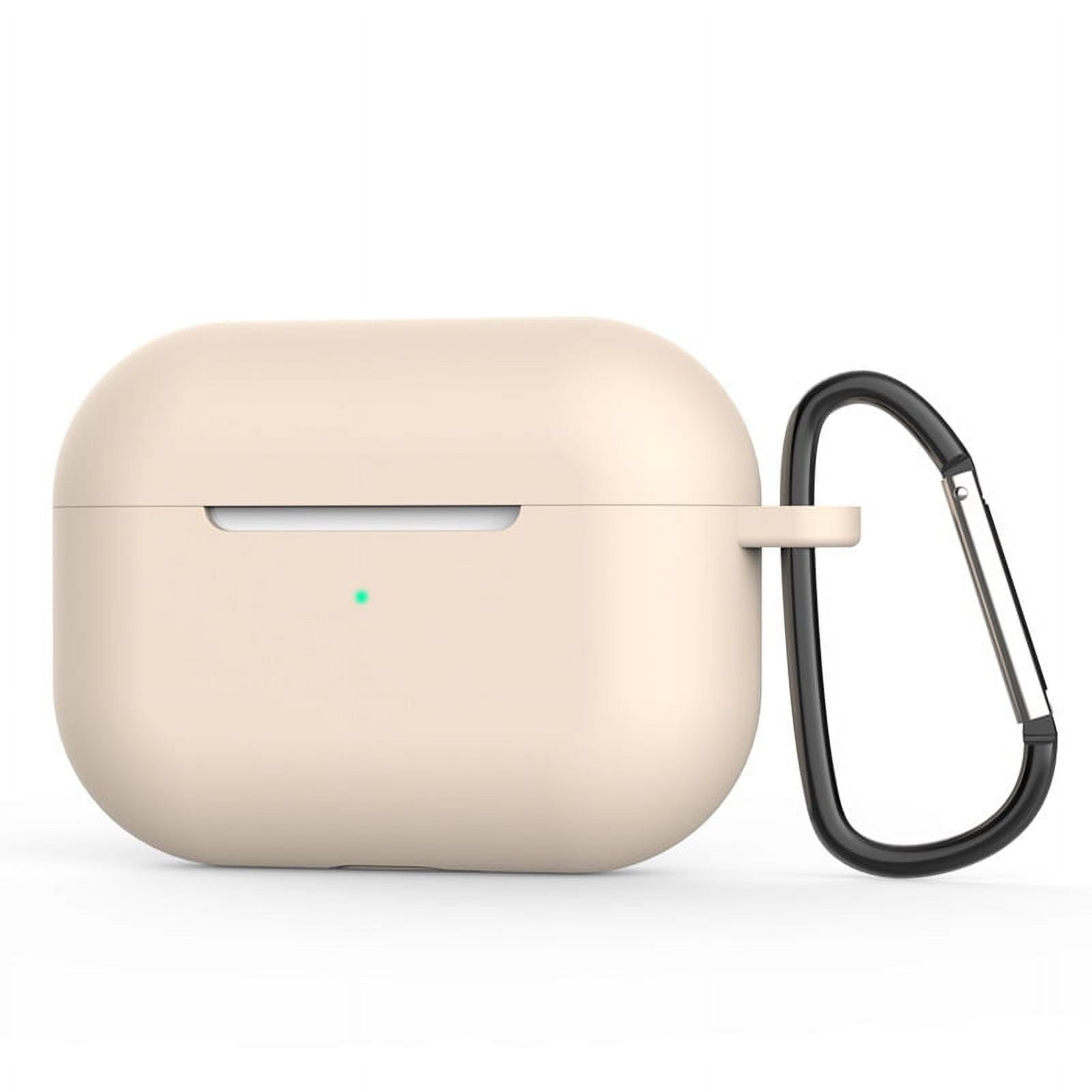 Compatible with AirPods Pro protective case, suitable for AirPods Pro full protection shockproof washable silicone protective case, supports wireless charging, with visible mountain buckle front LED