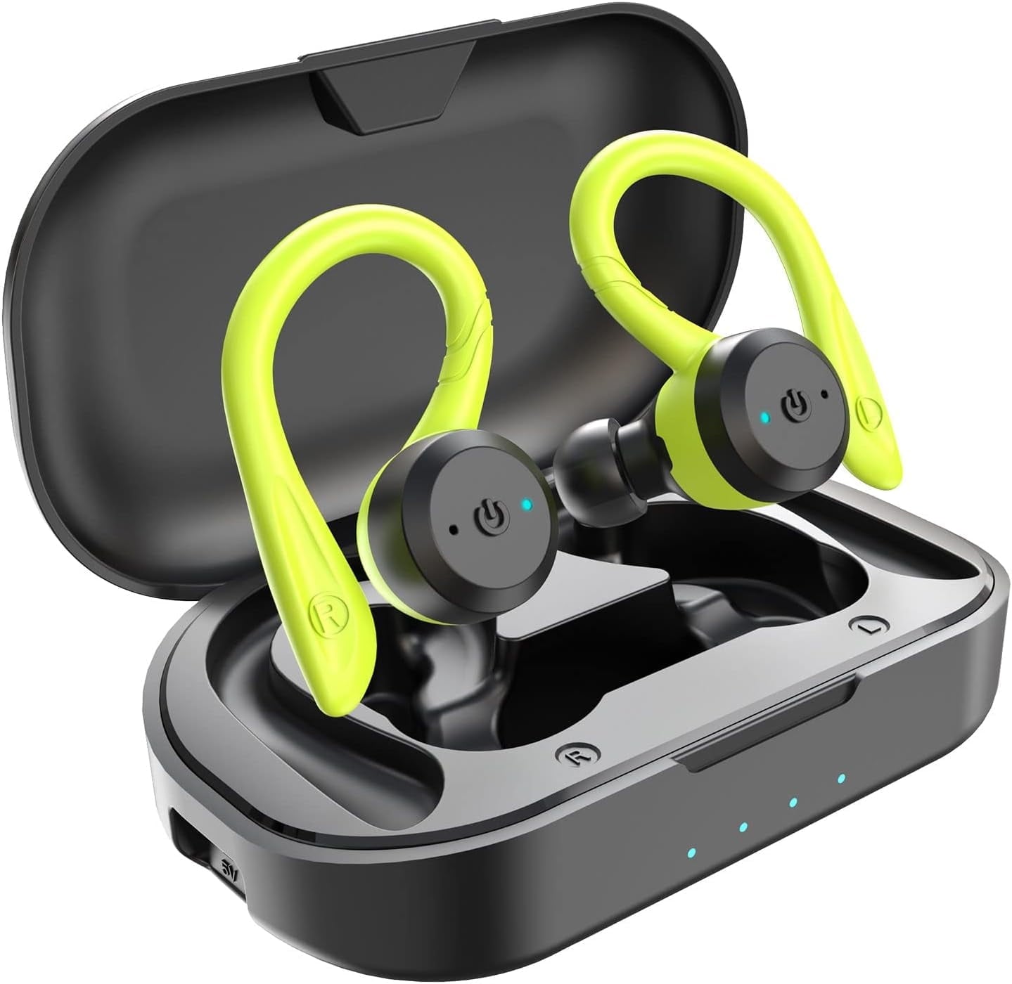 Bluetooth Headphones True Wireless Earbuds with Charging Case IPX7 Waterproof Stereo Sound Earphones Built-in Mic in-Ear Headsets for Sport Running Black